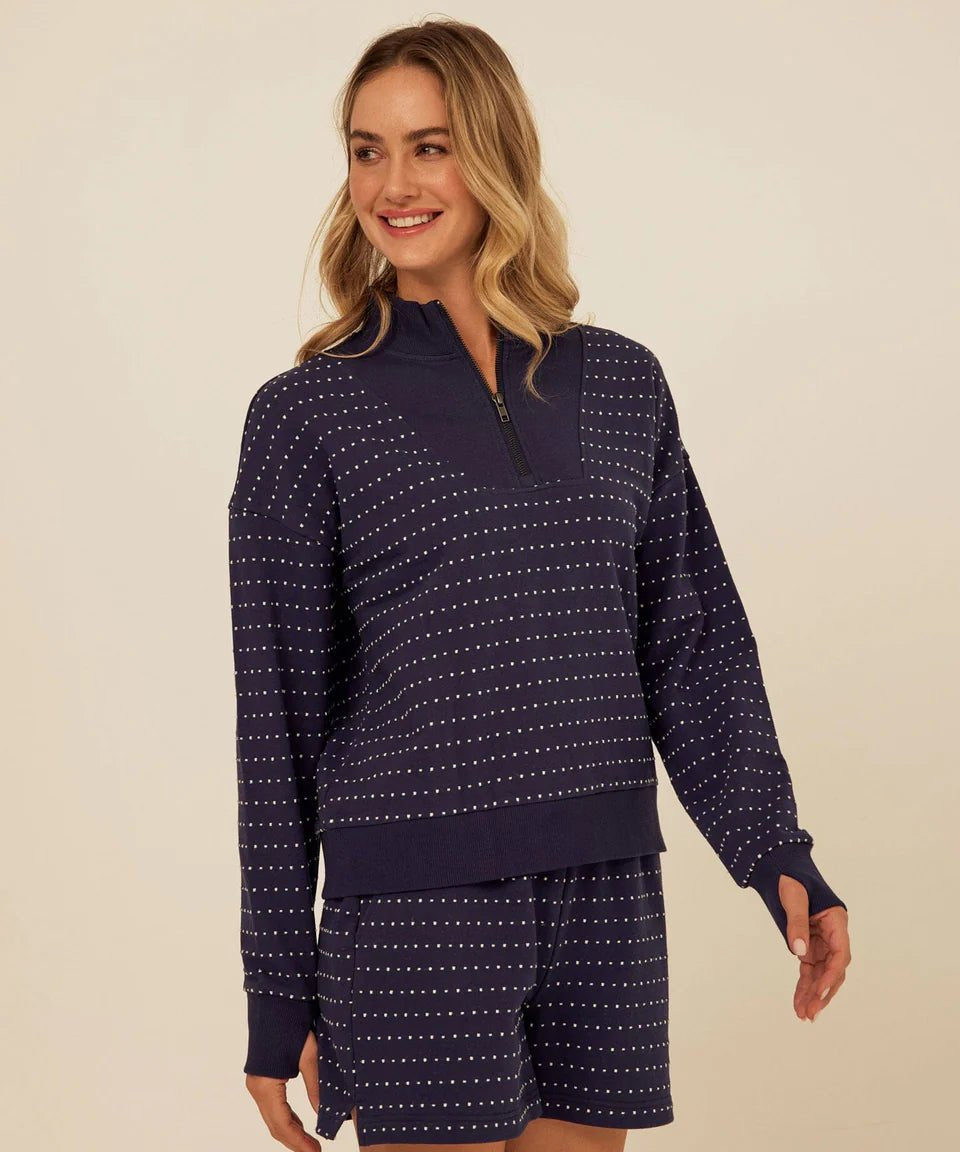 Kindra Dot Embroidered Terry Pullover - Threads 4 Thought - 195014985440 - Sugar River Shoppe - 