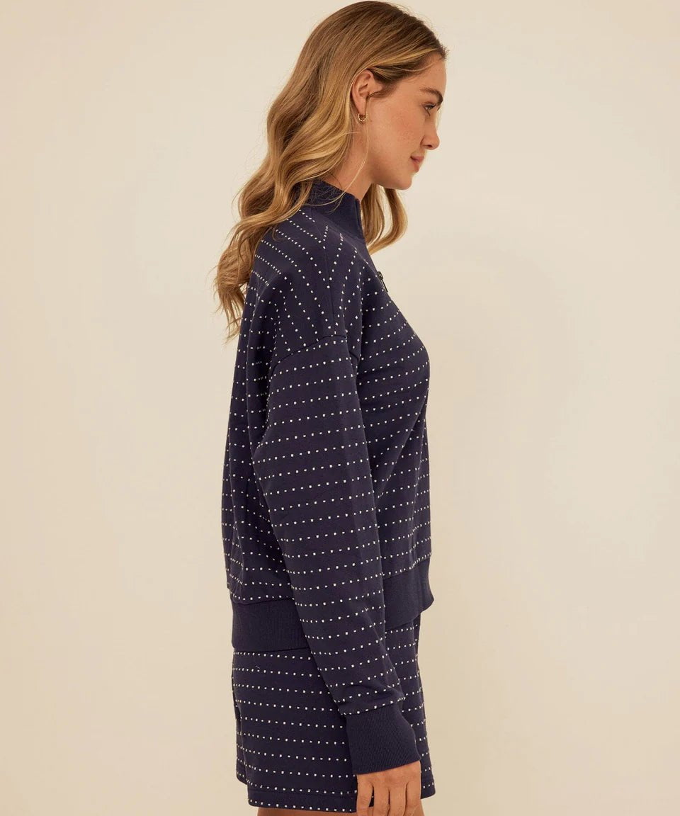 Kindra Dot Embroidered Terry Pullover - Threads 4 Thought - 195014985440 - Sugar River Shoppe - 