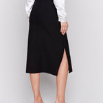 Knee Length Skirt with Side Slits and Pockets - Charlie B - 690178571763 - Sugar River Shoppe - 