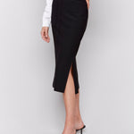 Knee Length Skirt with Side Slits and Pockets - Charlie B - 690178571763 - Sugar River Shoppe - 