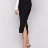 Knee Length Skirt with Side Slits and Pockets - Charlie B - 690178571763 - Sugar River Shoppe - 