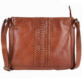 Gigi Handcrafted Leather Crossbody Bags: Cognac - Sugar River Shoppe