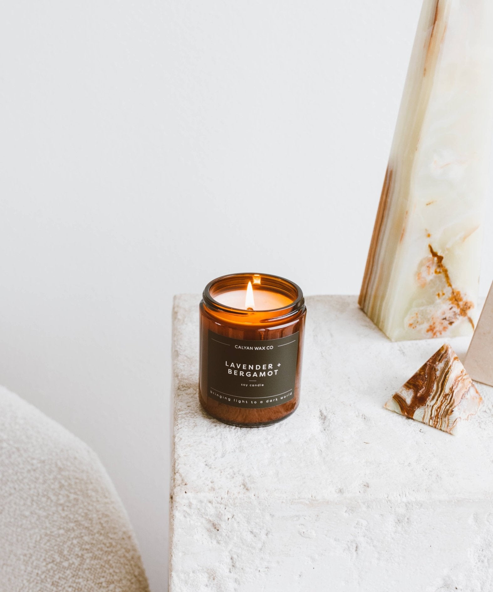 Lavender + Bergamot - Amber Jar Soy Candle - Calyan Wax Co. - 856207008222 - Sugar River Shoppe - 