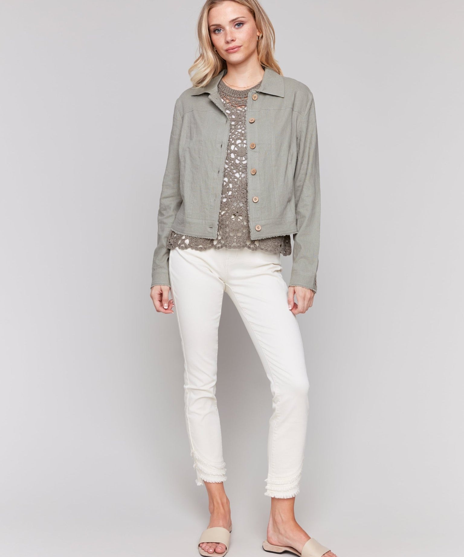 Linen Blend Jacket - Charlie B - 690178582295 - Sugar River Shoppe - 
