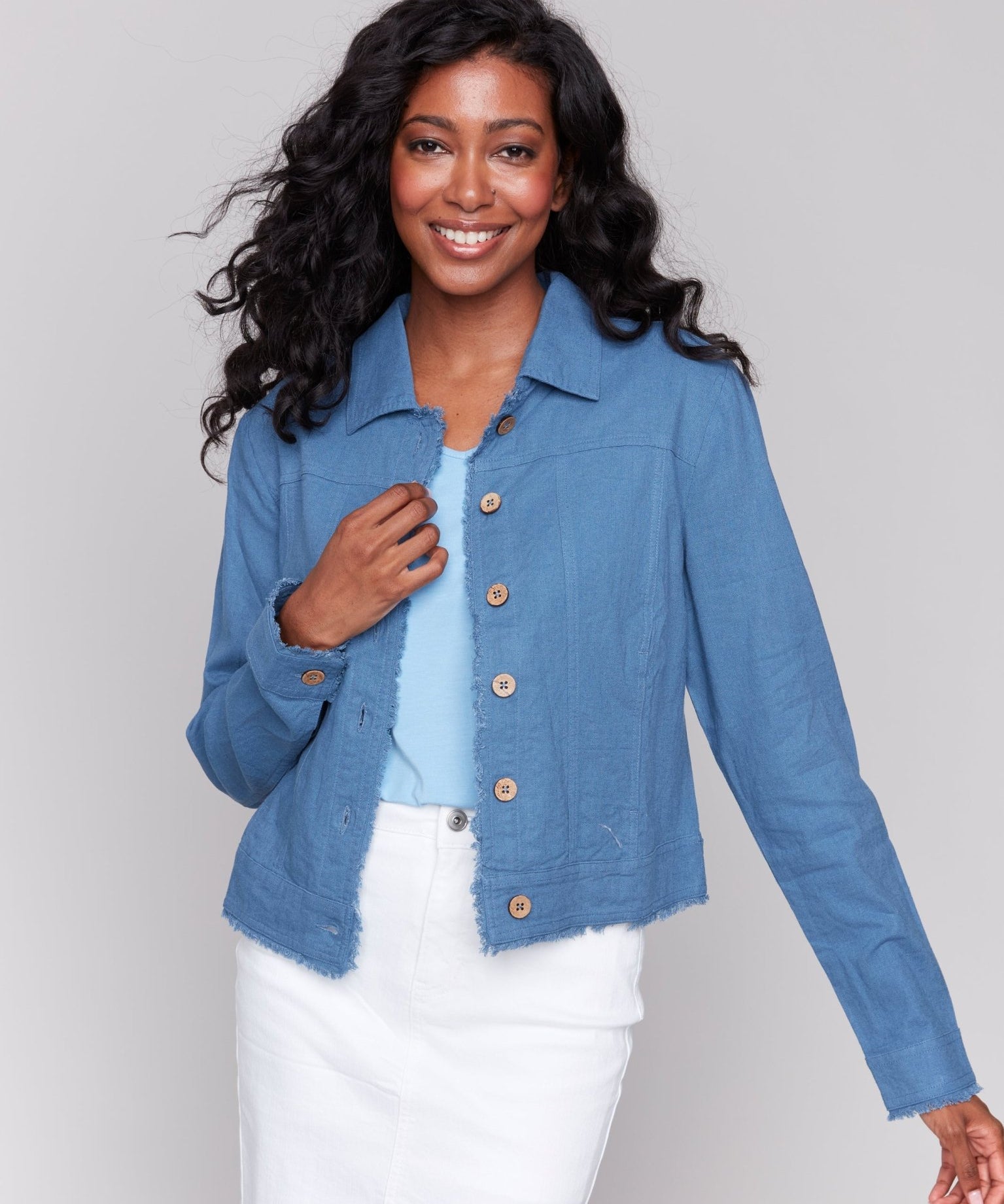 Linen Blend Jacket - Charlie B - 690178582356 - Sugar River Shoppe - 
