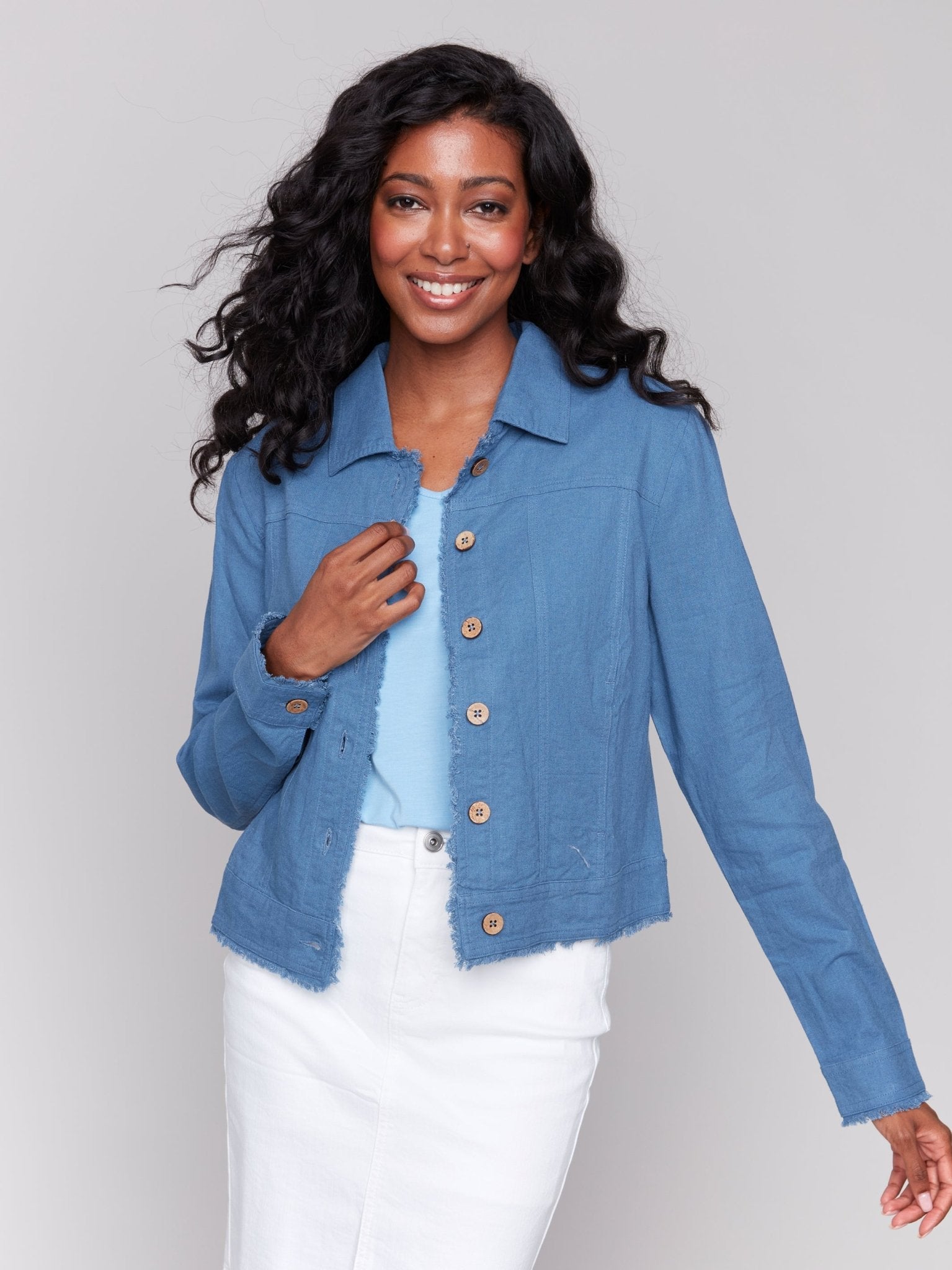 Linen Blend Jacket - Charlie B - 690178582356 - Sugar River Shoppe - 