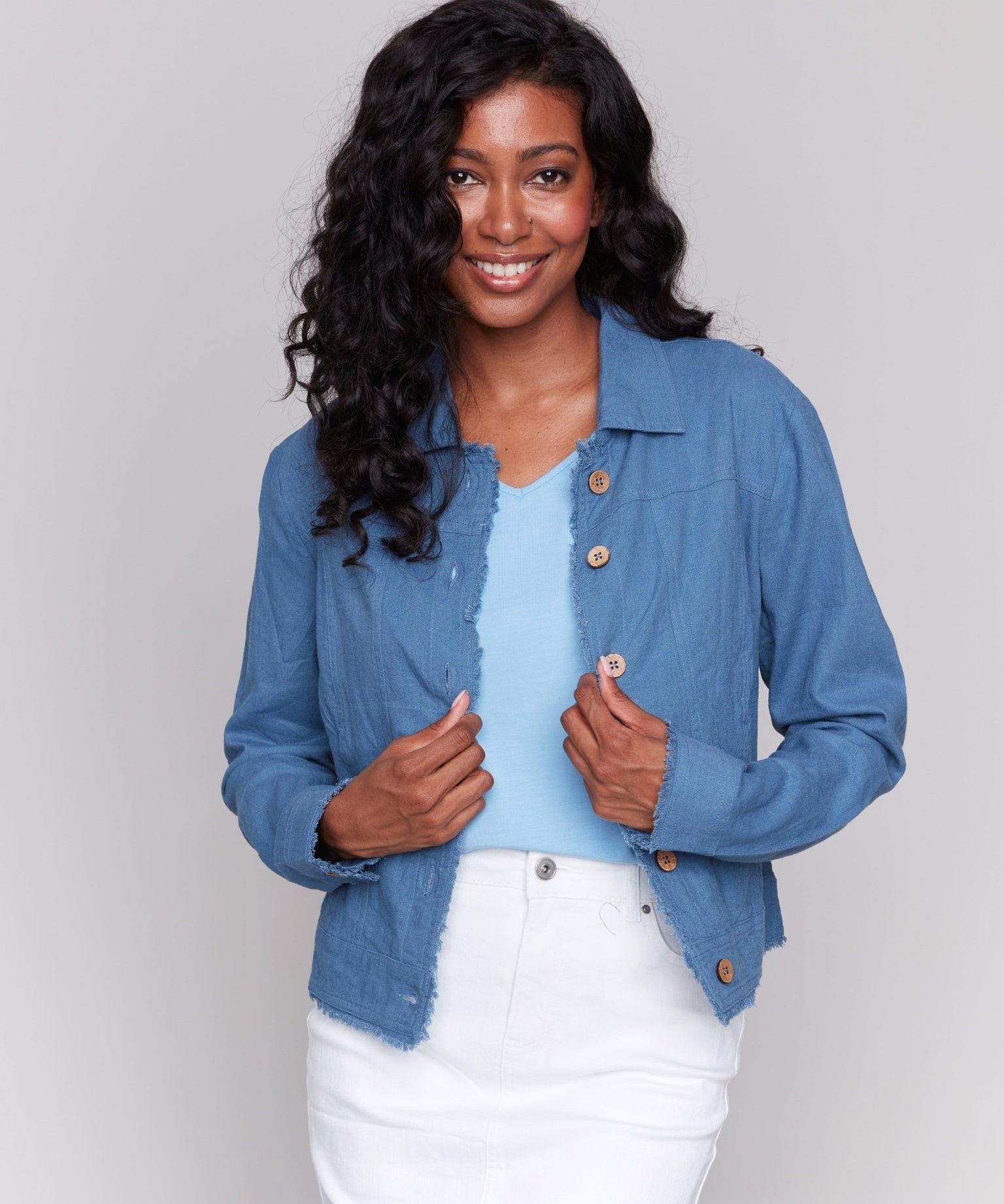 Linen Blend Jacket - Charlie B - 690178582356 - Sugar River Shoppe - 