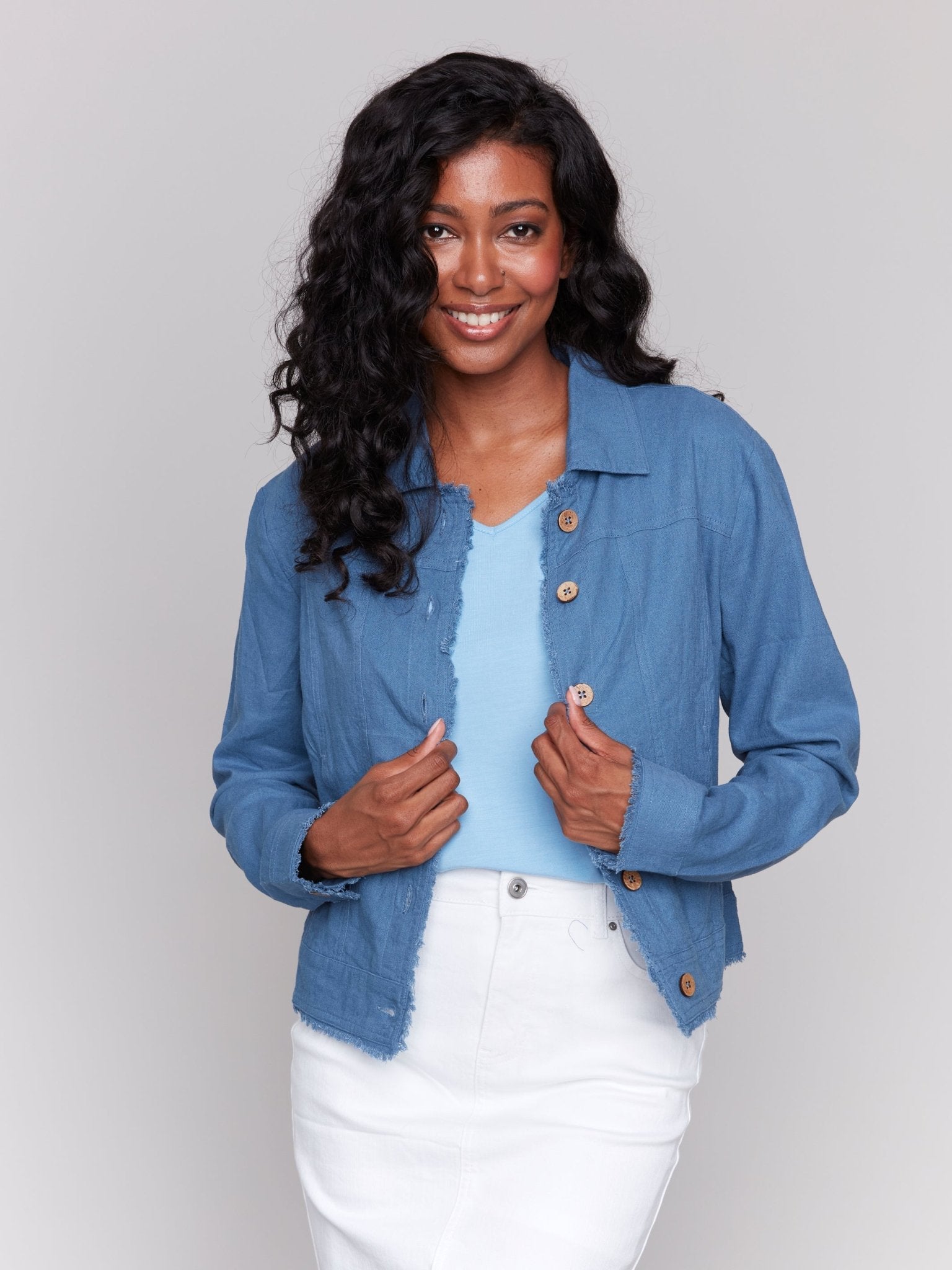Linen Blend Jacket - Charlie B - 690178582356 - Sugar River Shoppe - 