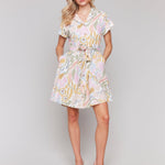 Linen Blend Short Sleeve Button - Front Dress - Charlie B - 690178583674 - Sugar River Shoppe - 