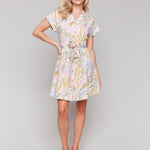 Linen Blend Short Sleeve Button - Front Dress - Charlie B - 690178583674 - Sugar River Shoppe - 