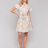 Linen Blend Short Sleeve Button - Front Dress - Charlie B - 690178583674 - Sugar River Shoppe - 