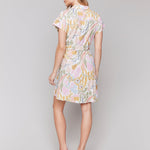 Linen Blend Short Sleeve Button - Front Dress - Charlie B - 690178583674 - Sugar River Shoppe - 