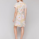Linen Blend Short Sleeve Button - Front Dress - Charlie B - 690178583674 - Sugar River Shoppe - 