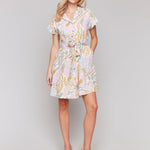 Linen Blend Short Sleeve Button - Front Dress - Charlie B - 690178583674 - Sugar River Shoppe - 