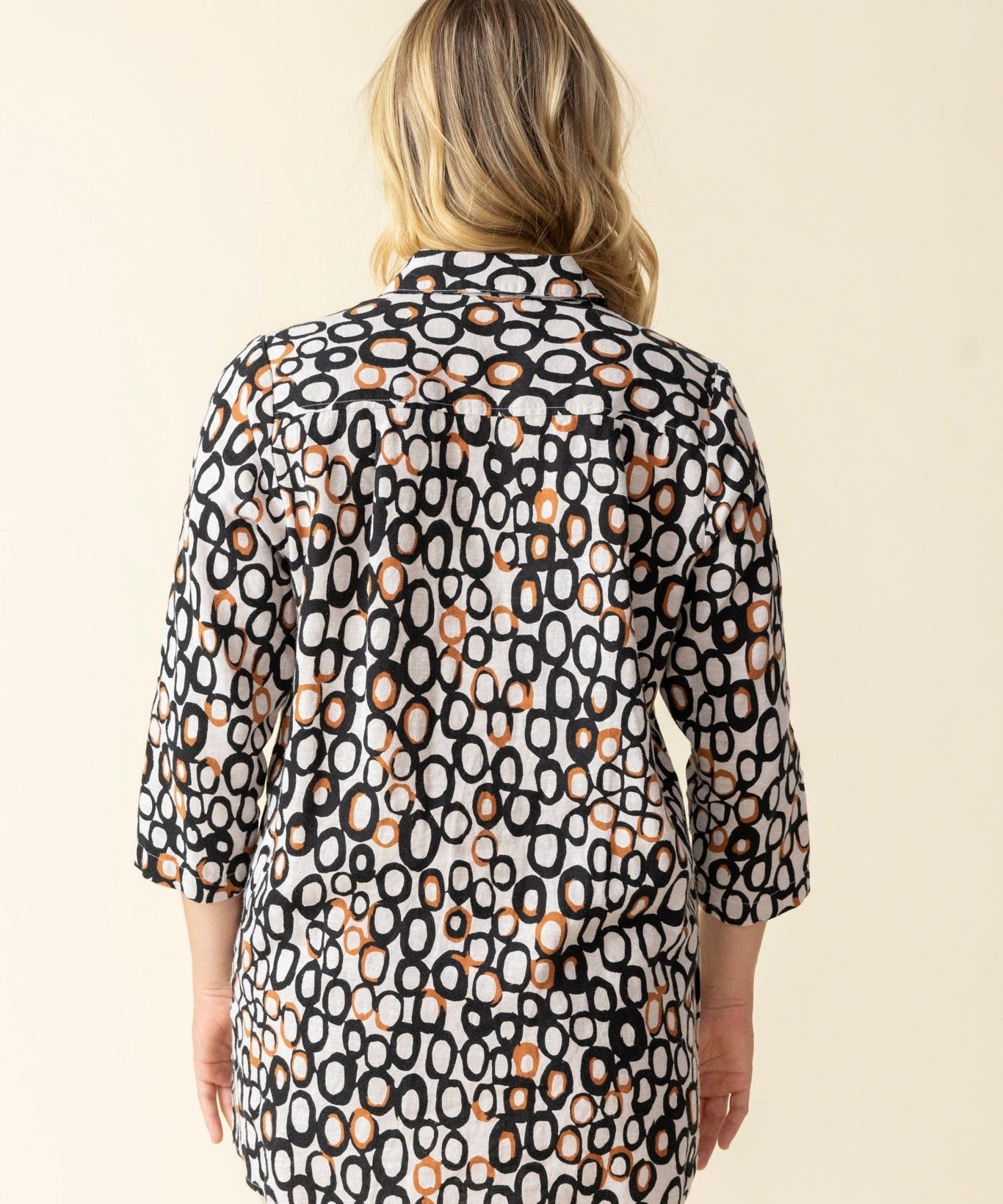 Linen Circle Hidden Placket Big Shirt - Habitat - 194451560708 - Sugar River Shoppe - 