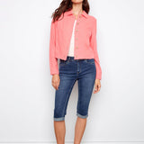 Linen Jacket With Frayed Hem - Charlie B -  - Sugar River Shoppe - 