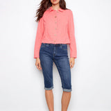 Linen Jacket With Frayed Hem - Charlie B -  - Sugar River Shoppe - 