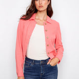 Linen Jacket With Frayed Hem - Charlie B -  - Sugar River Shoppe - 