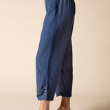 Linen Solid Pleat Button Capri - Habitat - 194451693666 - Sugar River Shoppe - 