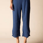 Linen Solid Pleat Button Capri - Habitat - 194451693666 - Sugar River Shoppe - 