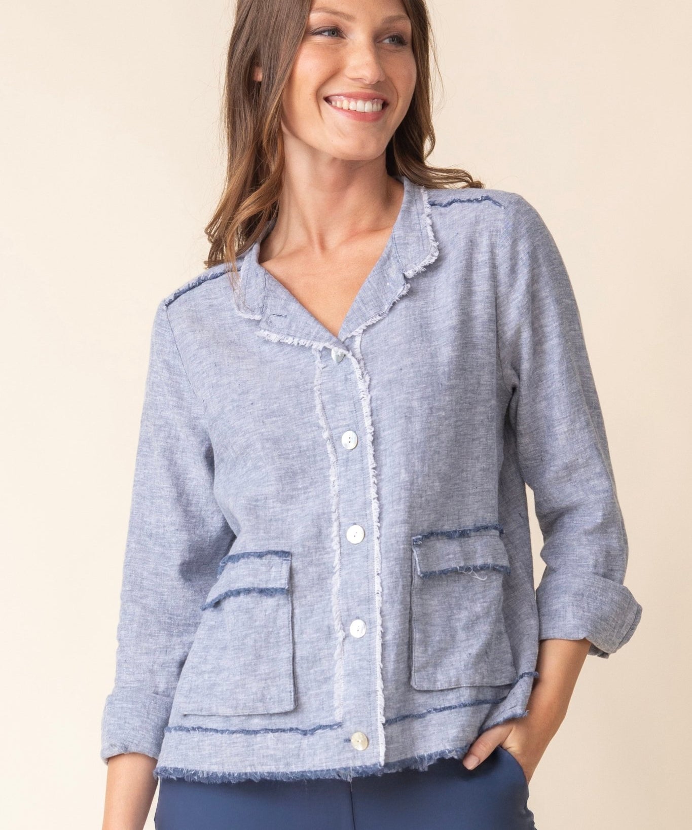 Linen Solid Summer Breeze Jacket - Habitat -  - Sugar River Shoppe - 