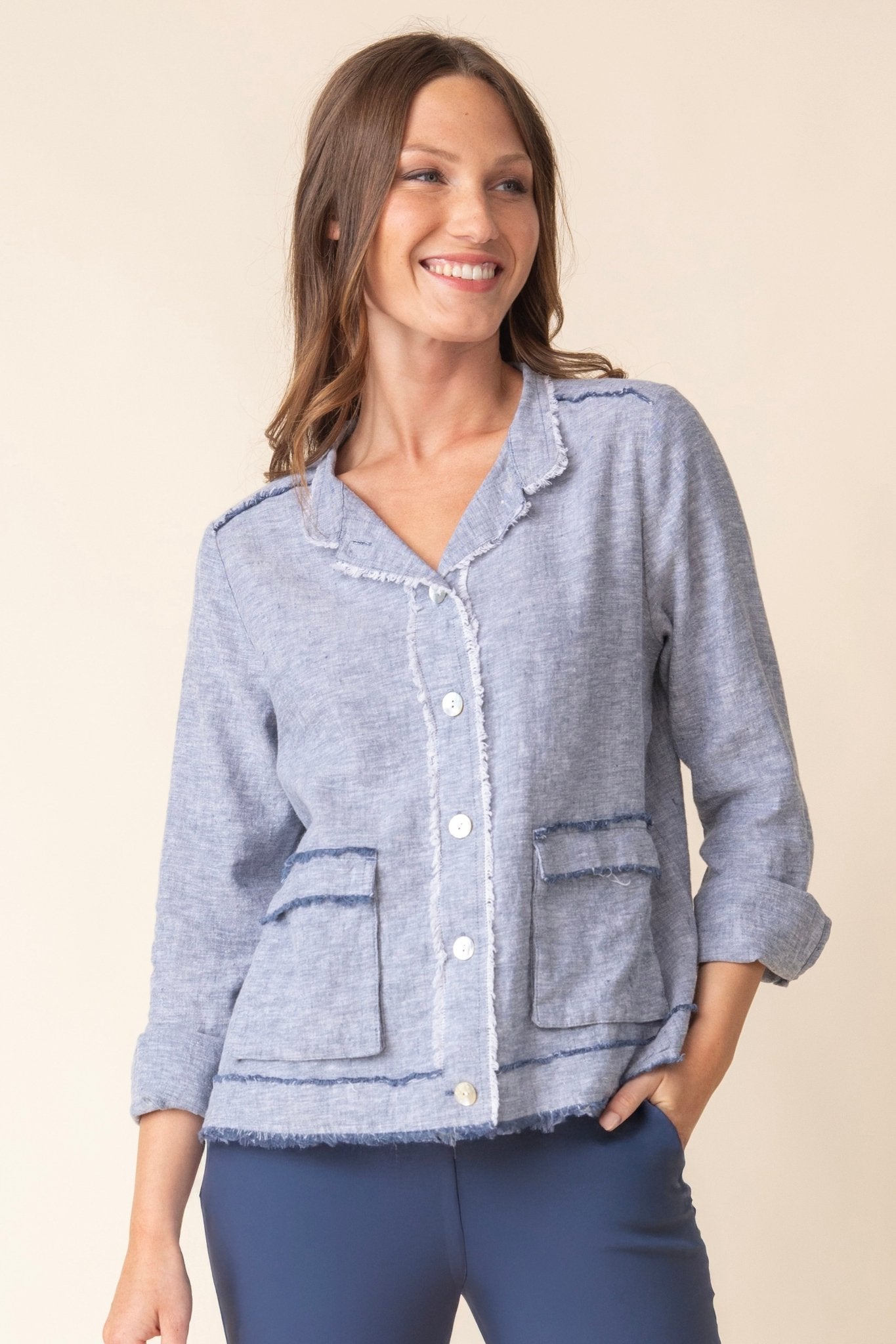 Linen Solid Summer Breeze Jacket - Habitat -  - Sugar River Shoppe - 