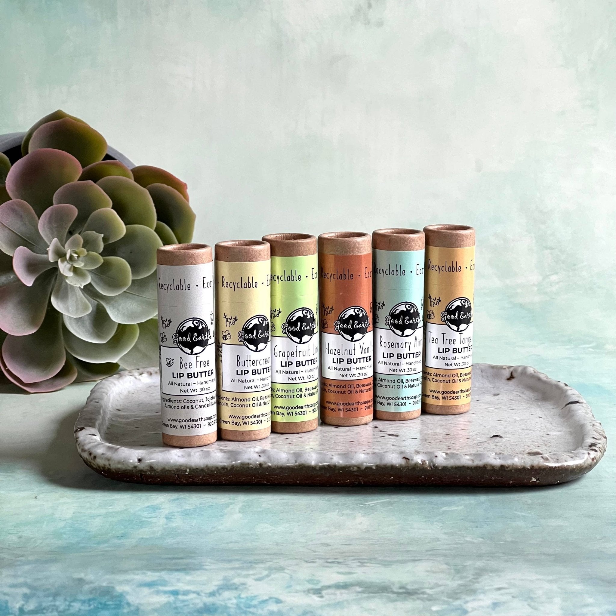 Lip Balm - Eco - Friendly Tube, All - Natural Nourishing Lip Balm in Sustainable Tubes - Good Earth Soap - 718122563210 - Sugar River Shoppe - 