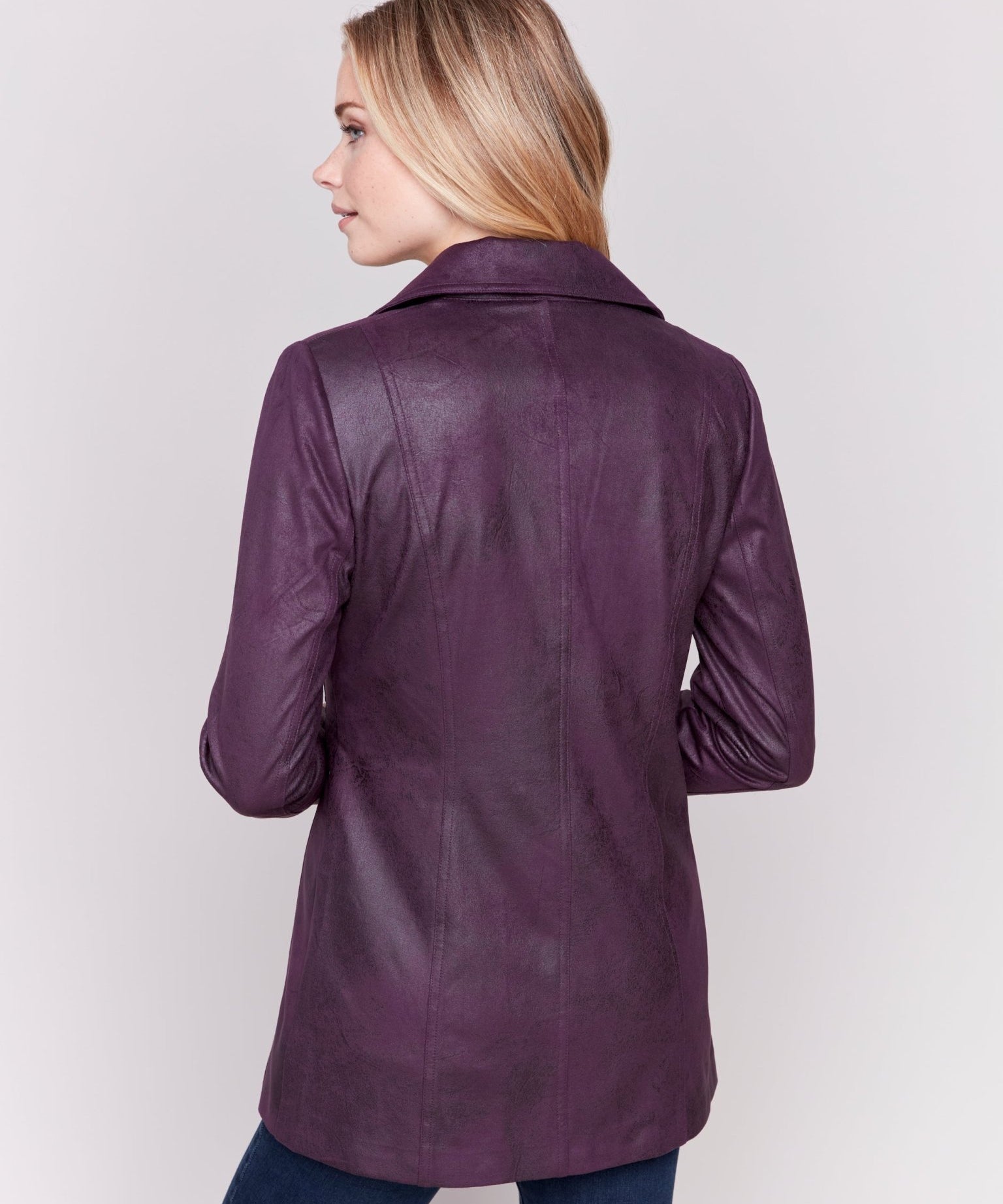 Long Faux Suede Moto Jacket - Charlie B - 690178553059 - Sugar River Shoppe - 