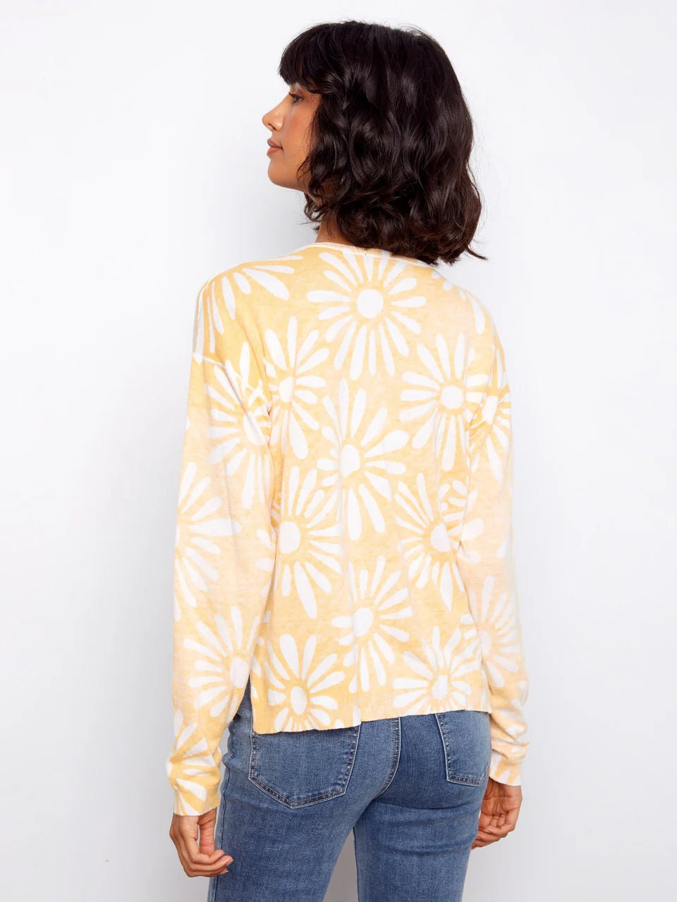 Long Sleeve Reversible Printed V - Neck Sweater - Charlie B - 690178726125 - Sugar River Shoppe - 