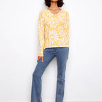 Long Sleeve Reversible Printed V - Neck Sweater - Charlie B - 690178726125 - Sugar River Shoppe - 