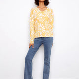 Long Sleeve Reversible Printed V - Neck Sweater - Charlie B - 690178726125 - Sugar River Shoppe - 