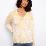Long Sleeve Reversible Printed V - Neck Sweater - Charlie B - 690178726125 - Sugar River Shoppe - 