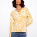 Long Sleeve Reversible Printed V - Neck Sweater - Charlie B - 690178726125 - Sugar River Shoppe - 
