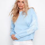 Long Sleeve Scuba Top with Soutache Detail - Charlie B - 690178719431 - Sugar River Shoppe - 