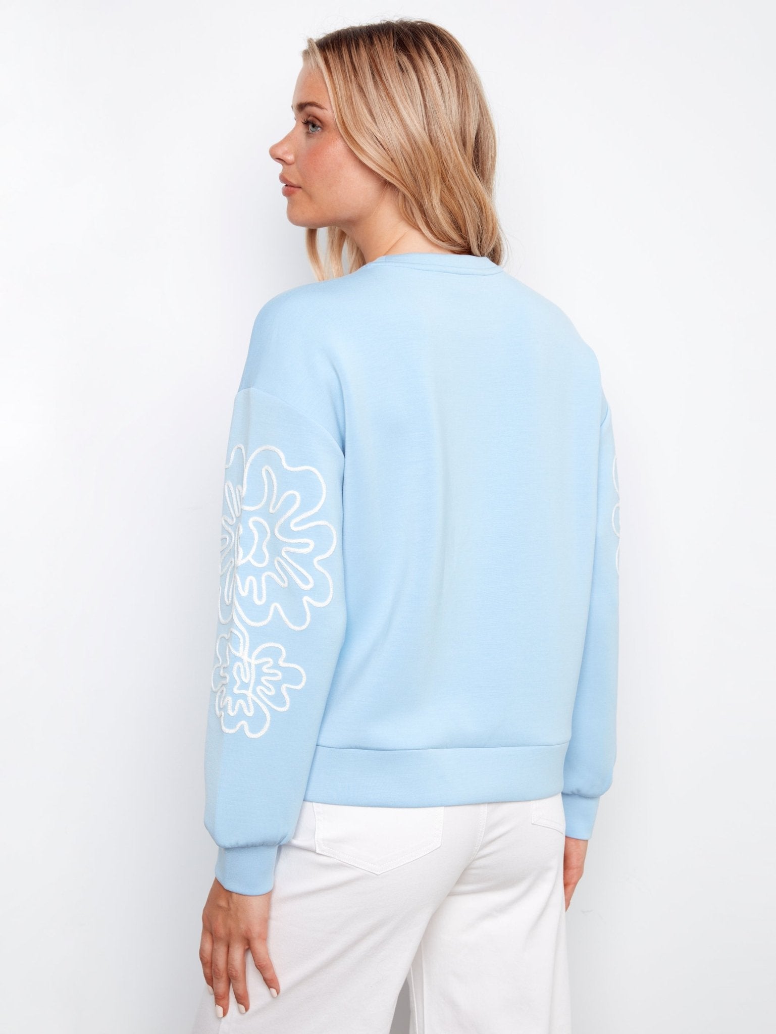 Long Sleeve Scuba Top with Soutache Detail - Charlie B - 690178719431 - Sugar River Shoppe - 
