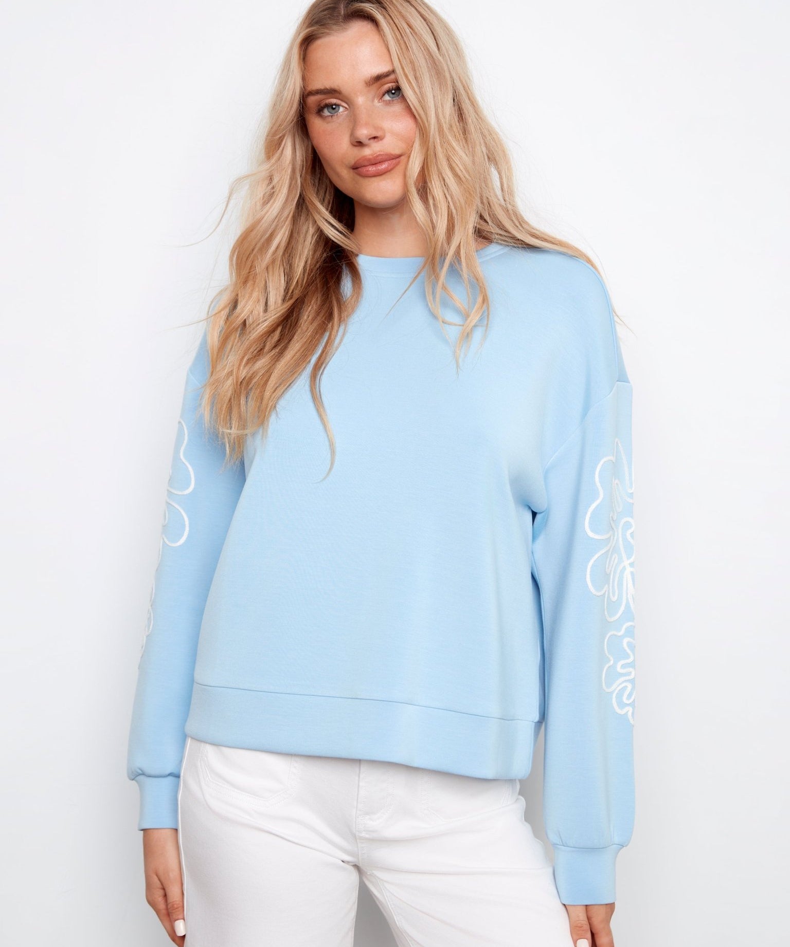 Long Sleeve Scuba Top with Soutache Detail - Charlie B - 690178719431 - Sugar River Shoppe - 