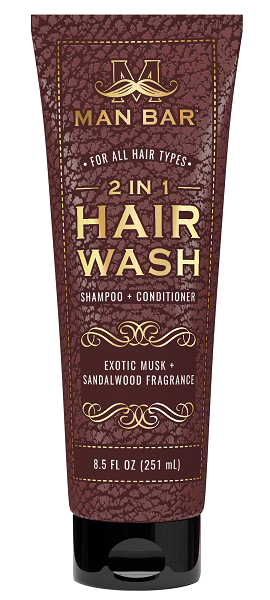 Man Bar 2 in 1 Hair Wash – Dual - Action Cleansing for Hair, Scalp & Body - San Francisco Soap / Man Bar Soap - 722030127518 - Sugar River Shoppe - 