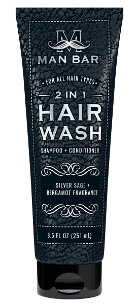 Man Bar 2 in 1 Hair Wash – Dual - Action Cleansing for Hair, Scalp & Body - San Francisco Soap / Man Bar Soap - 722030127799 - Sugar River Shoppe - 