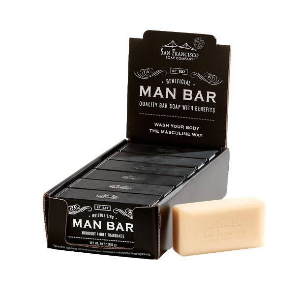 Man Bar Collection — 10 oz Bar Soap, Natural Hydrating Care - San Francisco Soap / Man Bar Soap - 722030623003 - Sugar River Shoppe - 