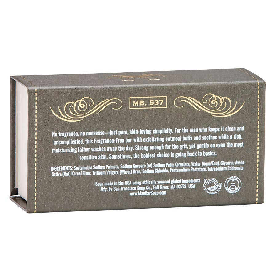 MAN BAR® - Fragrance Free - San Francisco Soap / Man Bar Soap - 722030180810 - Sugar River Shoppe - 
