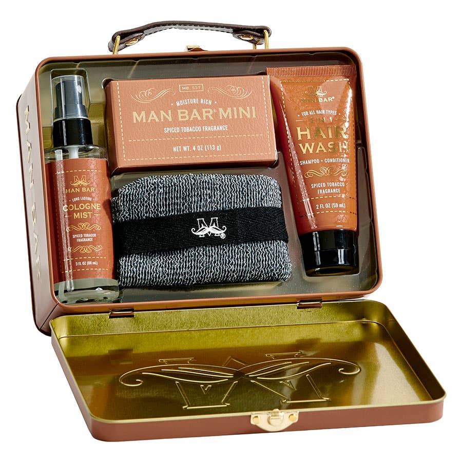 Man Bar Travel Tin Kit - Compact Travel Tin Set - San Francisco Soap / Man Bar Soap - 722030171511 - Sugar River Shoppe - 