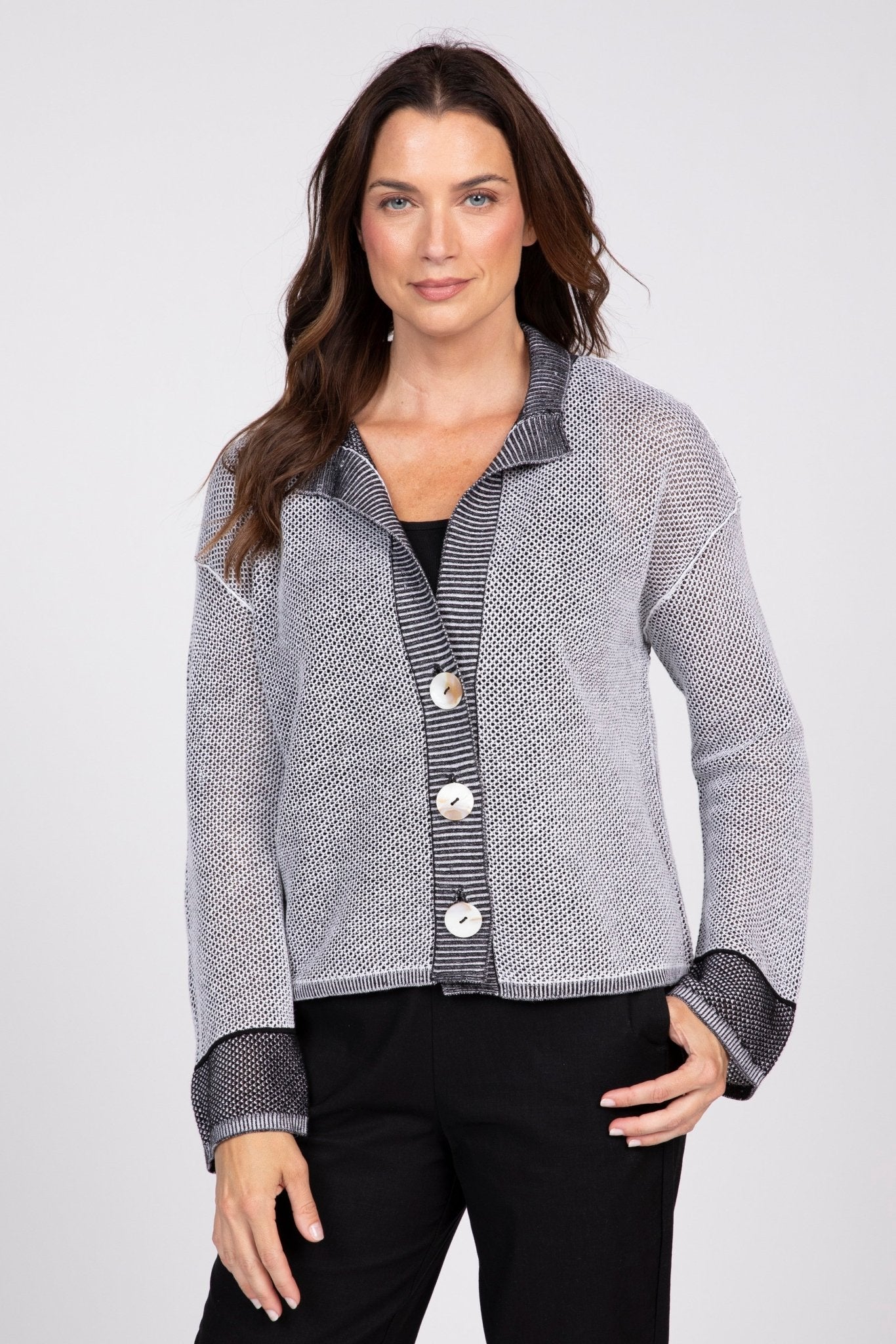 Mesh Stitch Cardigan - Habitat -  - Sugar River Shoppe - 