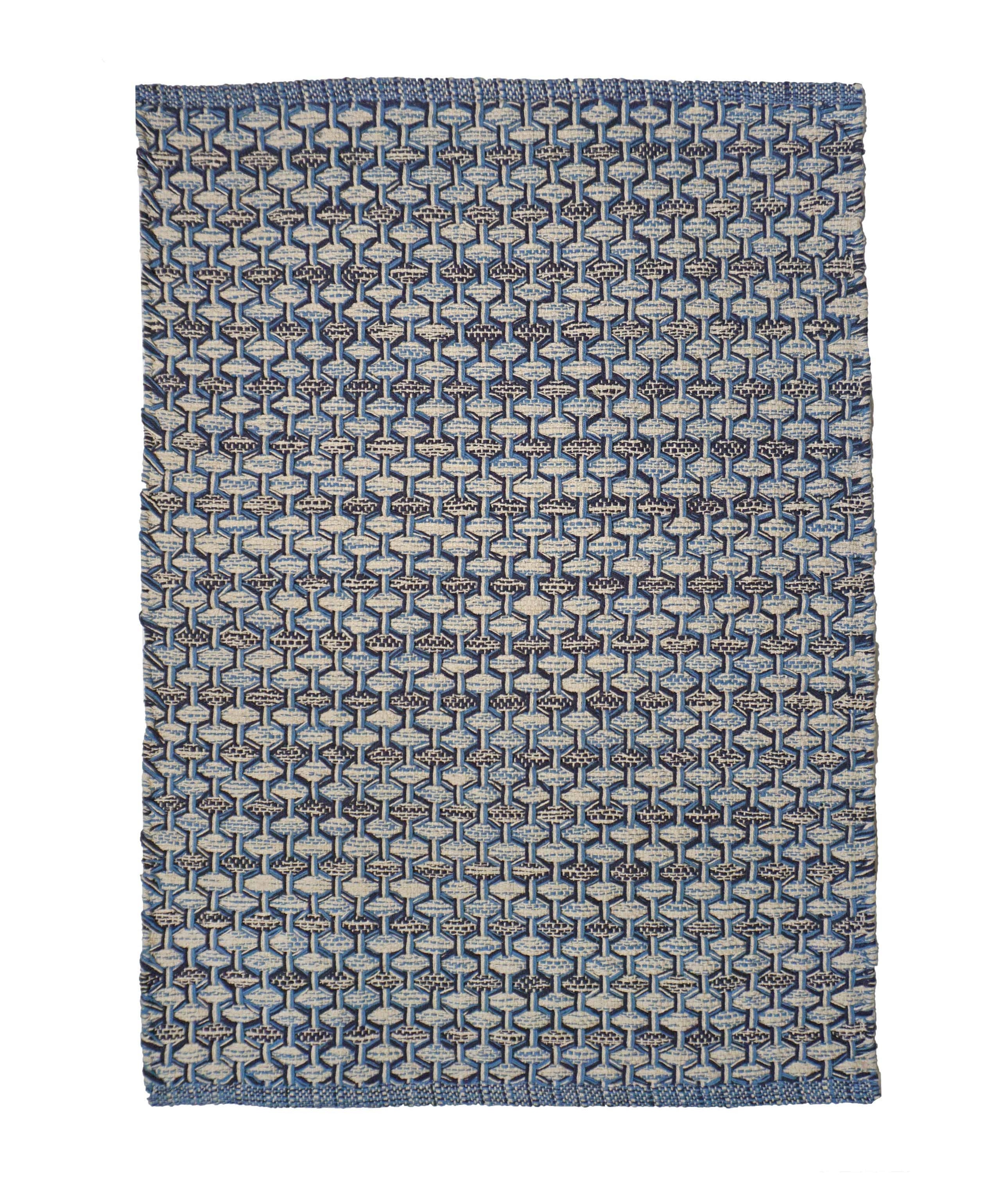 Honeycomb 2' X 3' Rug - Blue - Sugar River Shoppe