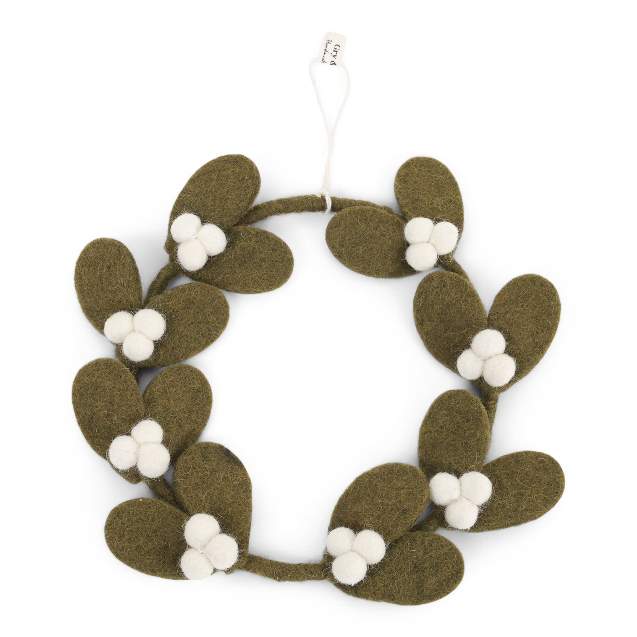 Mistletoe Wreath Dark Green - Small - Gry and Sif - 5744004324872 - Sugar River Shoppe - 