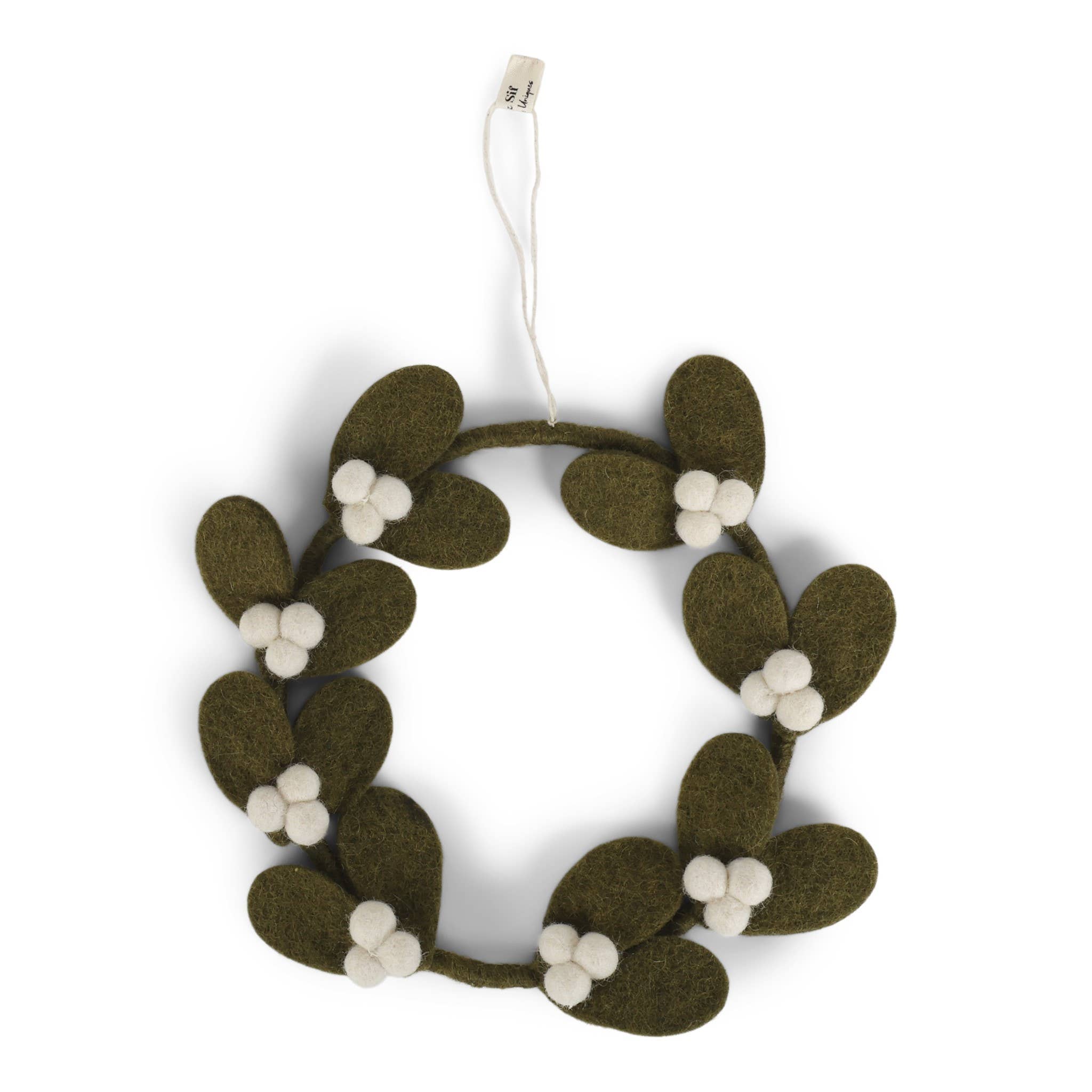 Mistletoe Wreath Dark Green - Small - Gry and Sif - 5744004324872 - Sugar River Shoppe - 