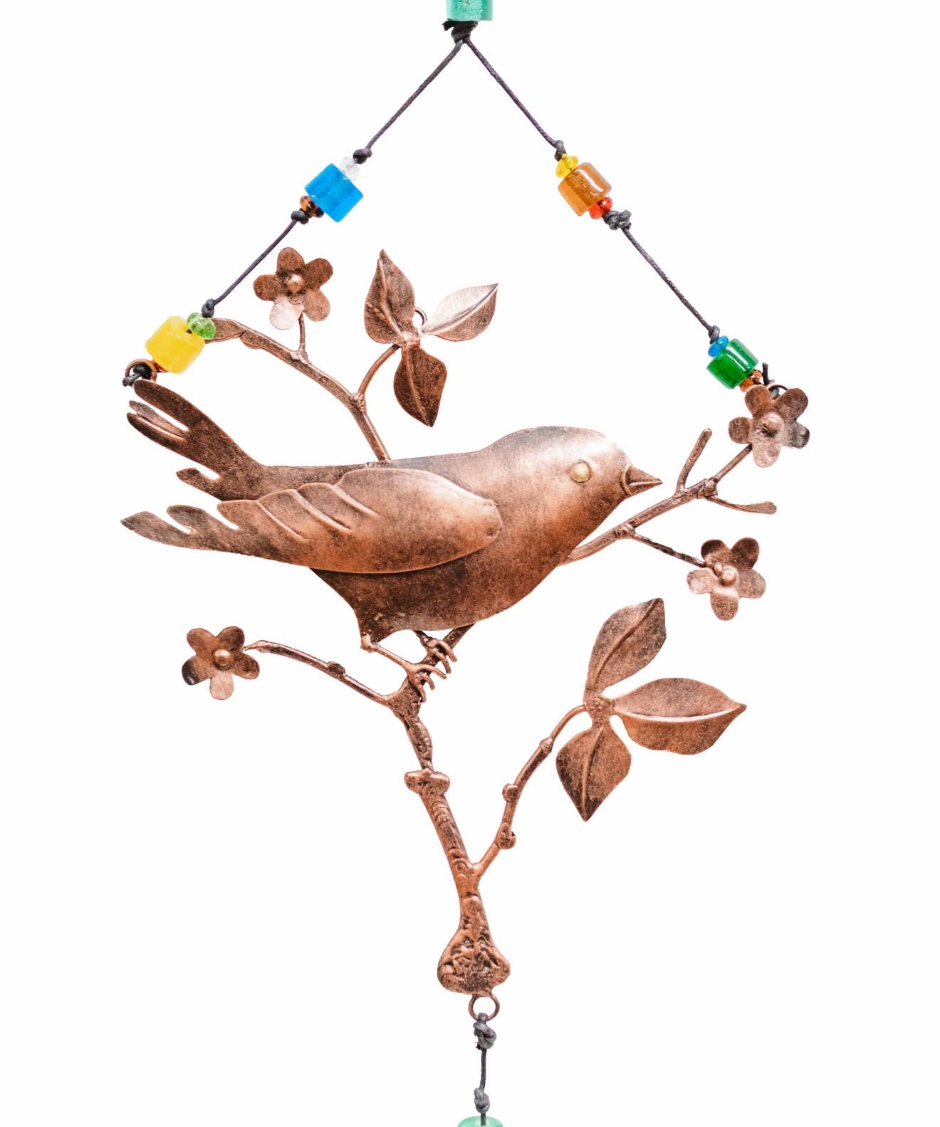 Branching Out Bird- With Beads & Bell Windchime - Sugar River Shoppe