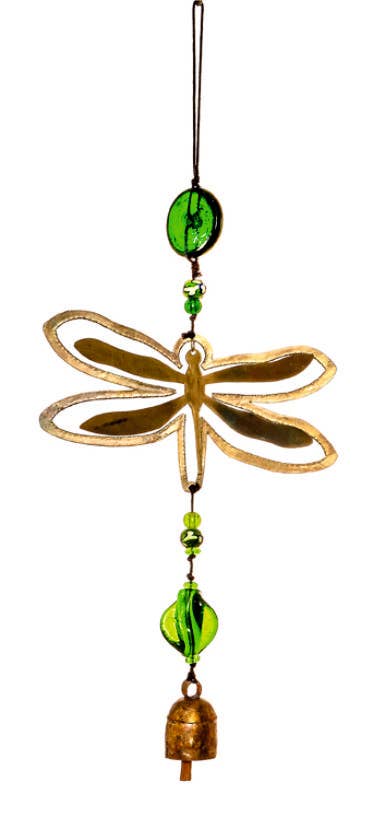Double Trouble Dragonfly- Beads & Bell Windchime - Sugar River Shoppe