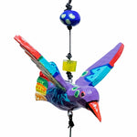 Happy Hummingbird- Hand Painted Beads & Bell  Windchime - Sugar River Shoppe