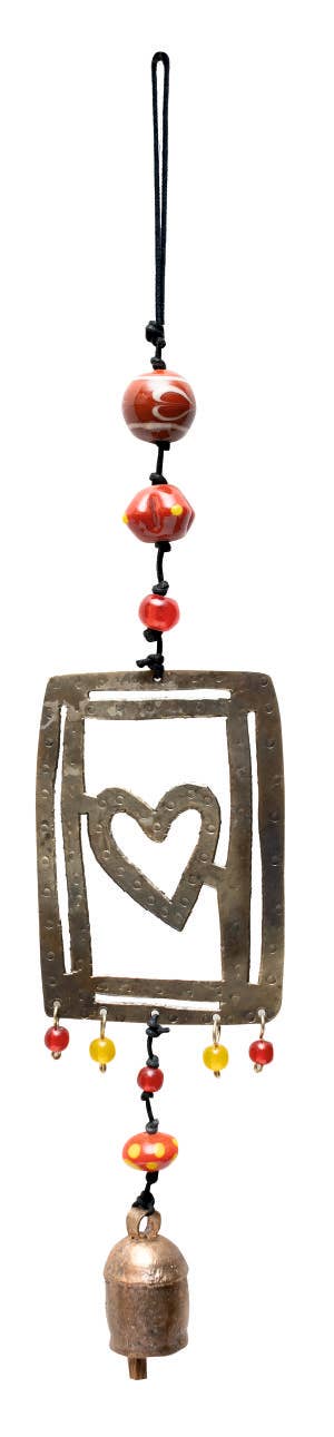 Hold My Heart- Beads & Bell Windchime - Sugar River Shoppe