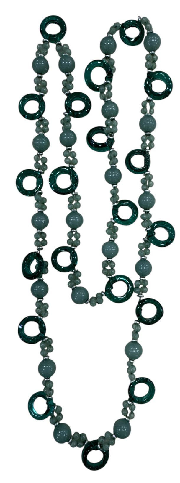Rings Of Blue Glass Bead Necklace - Sugar River Shoppe
